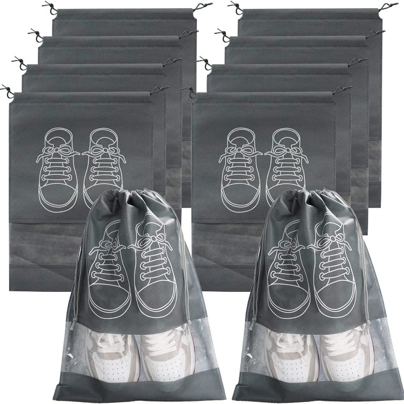 5pcs Non-woven Shoes Storage Bags Waterproof Drawstring Shoe Bag