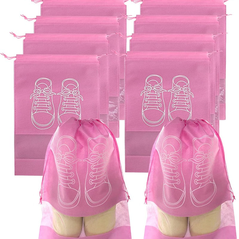 5pcs Non-woven Shoes Storage Bags Waterproof Drawstring Shoe Bag