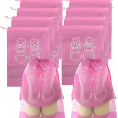 5pcs Non-woven Shoes Storage Bags Waterproof Drawstring Shoe Bag