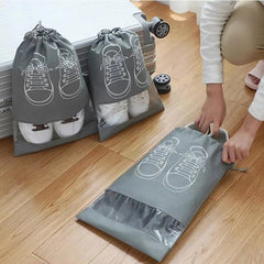 5pcs Non-woven Shoes Storage Bags Waterproof Drawstring Shoe Bag