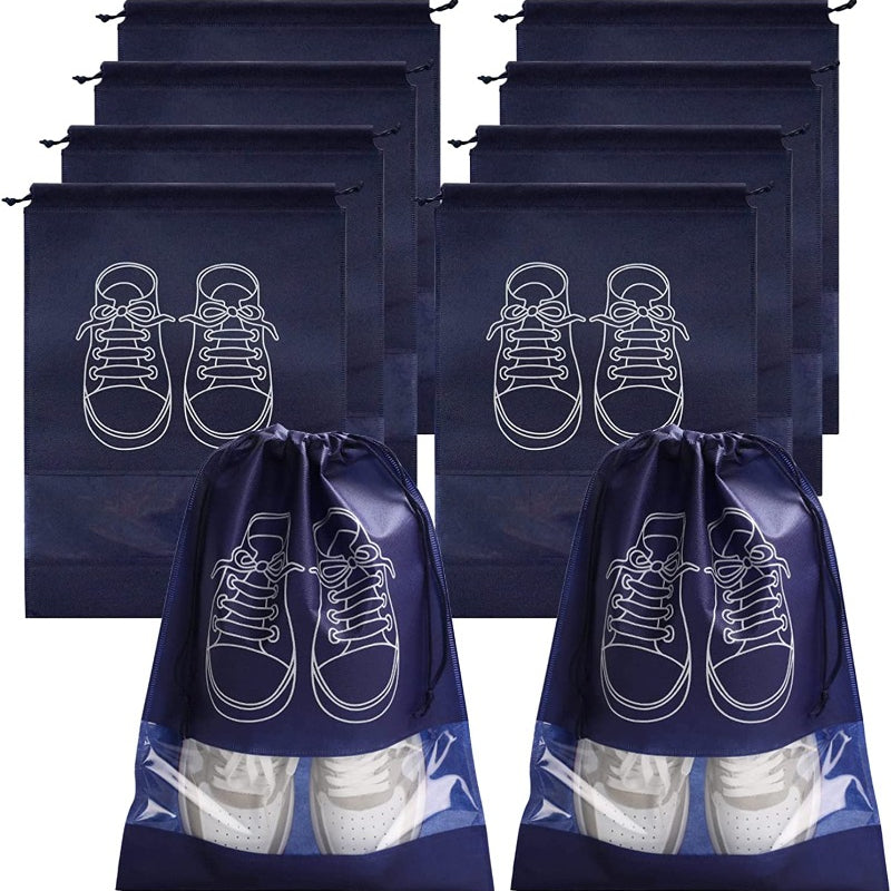 5pcs Non-woven Shoes Storage Bags Waterproof Drawstring Shoe Bag