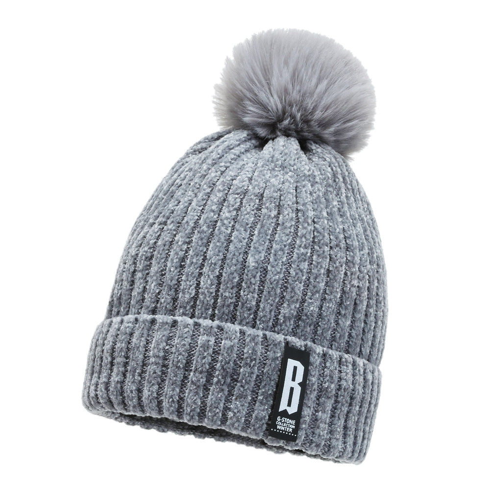 Winter Chenille Plus Velvet Knitted Hat