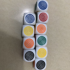 Circle Carved Dice Set - 10 Pieces, 6 Colors, Tabletop Games & Toys