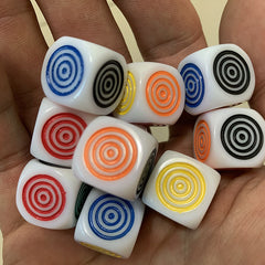 Circle Carved Dice Set - 10 Pieces, 6 Colors, Tabletop Games & Toys