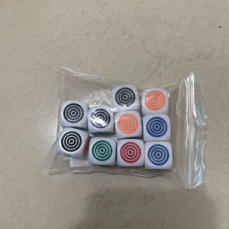 Circle Carved Dice Set - 10 Pieces, 6 Colors, Tabletop Games & Toys