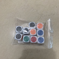 Circle Carved Dice Set - 10 Pieces, 6 Colors, Tabletop Games & Toys