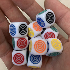 Circle Carved Dice Set - 10 Pieces, 6 Colors, Tabletop Games & Toys