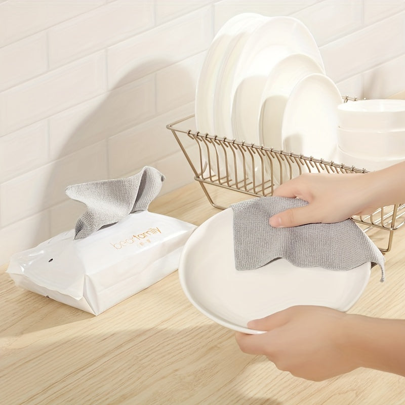 20pcs Non Stick Removal Dishcloth Water Absorbing Lint Extractable