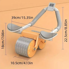 Ab Roller Auto Rebound Abs Workout Equipment Timer Mat