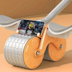 Ab Roller Auto Rebound Abs Workout Equipment Timer Mat