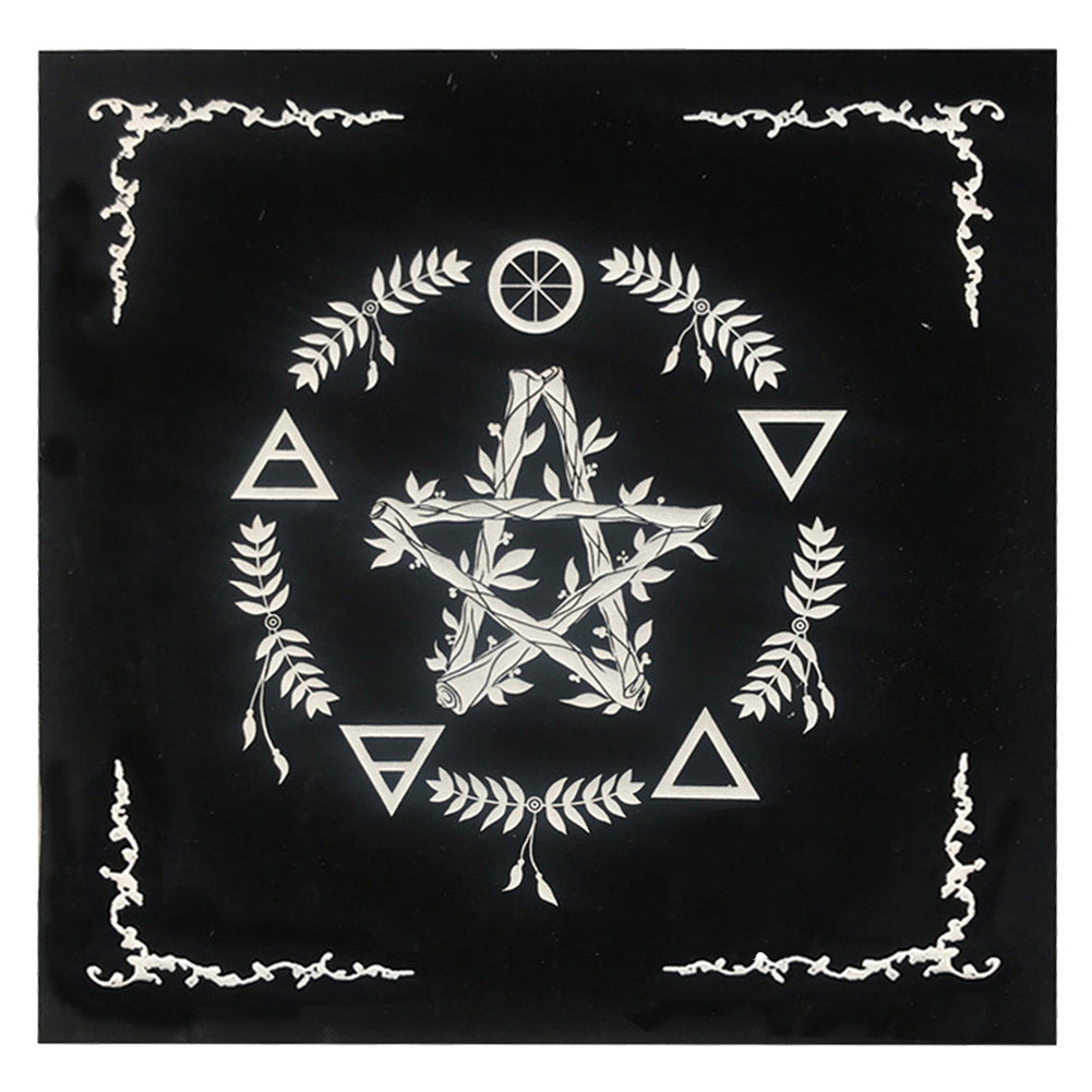 Tarot Card Tablecloth Pentagram Altar Cloth 19.29x19.29in