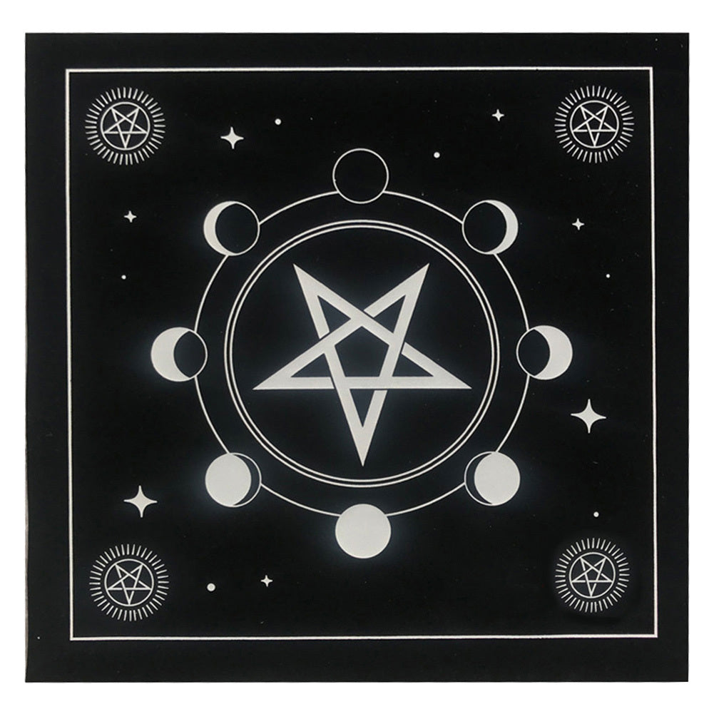Tarot Card Tablecloth Pentagram Altar Cloth 19.29x19.29in