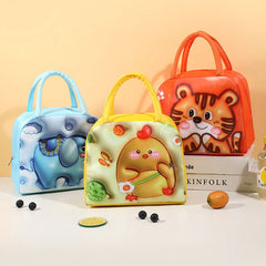 3D Cartoon Lunch Bag Large Capacity Aluminum Foil Insulated Lunch Box Bag