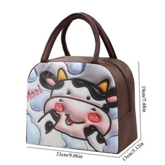 3D Cartoon Lunch Bag Large Capacity Aluminum Foil Insulated Lunch Box Bag