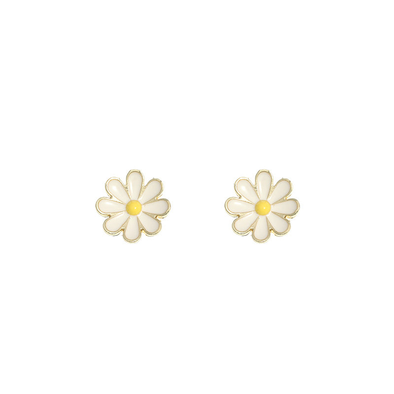 Daisy Flower Necklace and Earrings Set - Adorable Female Gift