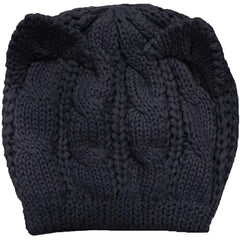 Cat Ears Knitted Beanie Hat for Women