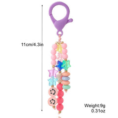 Letter Bead Ornament Keychain Bag Car Key Pendant Decor