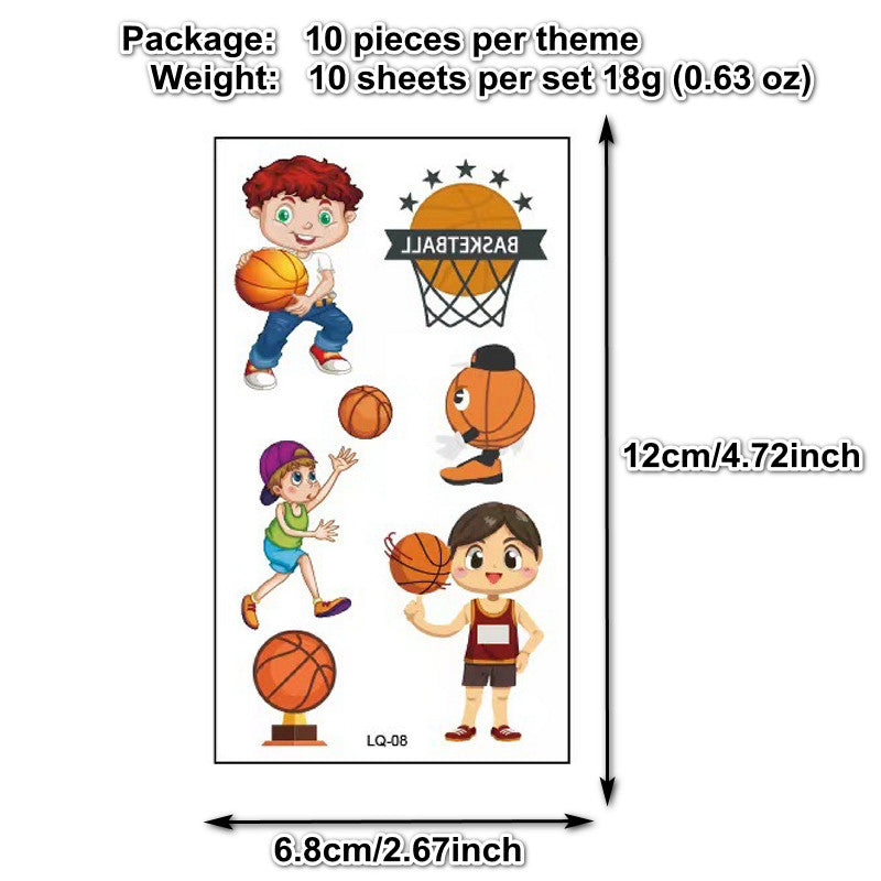 10pcs Basketball Temporary Tattoo Stickers for Kids