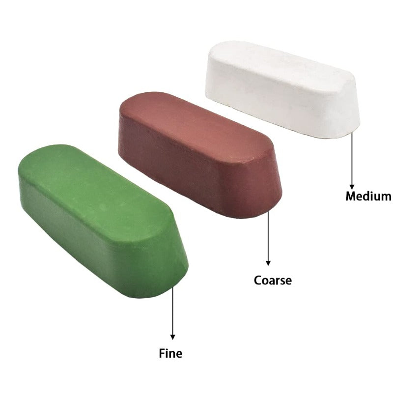 3pc Buffing Polishing Cutting Compounds 4 Oz Kit Green Fine Medium Purple Coars