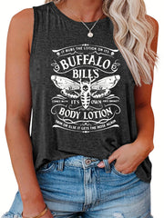 Bee & Slogan Print Tank Top Women's Plus Summer Tank