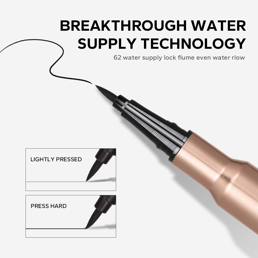 2-in-1 Waterproof Eyeliner Mascara Pen Dual Ended 6D Silk Fiber Curling Mascara