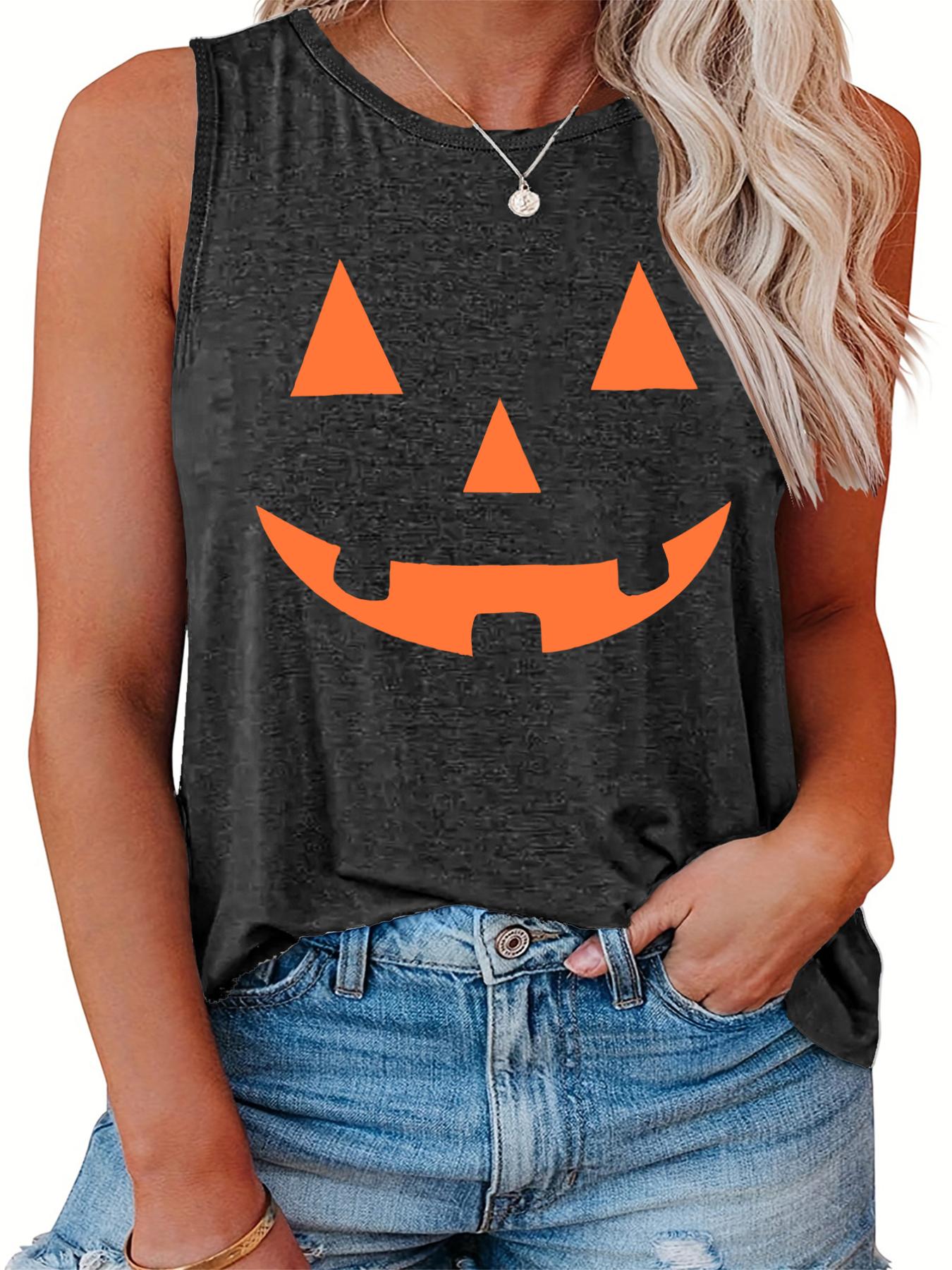 Halloween Graphic Print Tank Top