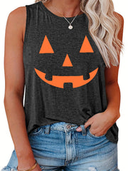 Halloween Graphic Print Tank Top