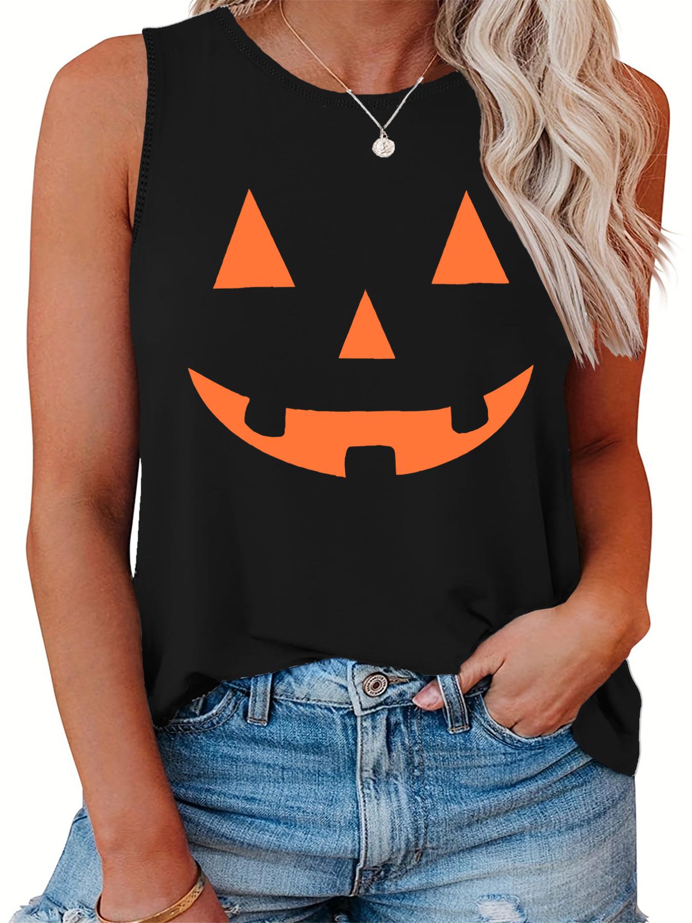 Halloween Graphic Print Tank Top