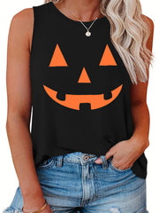 Halloween Graphic Print Tank Top