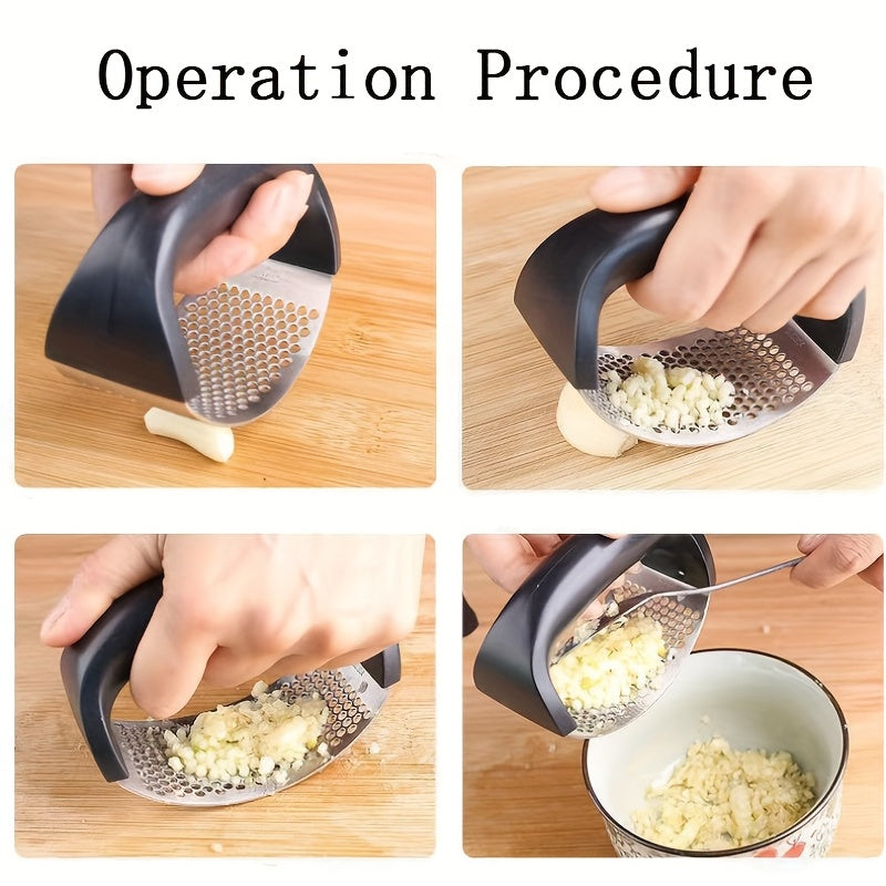 2pcs Stainless Steel Garlic Press Rocker Metal Garlic Mincer