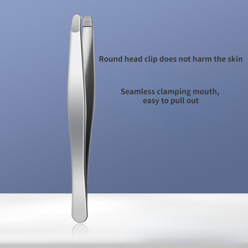 Stainless Steel Round Tweezers for Eyebrows and Eyelashes