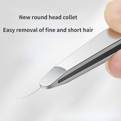 Stainless Steel Round Tweezers for Eyebrows and Eyelashes