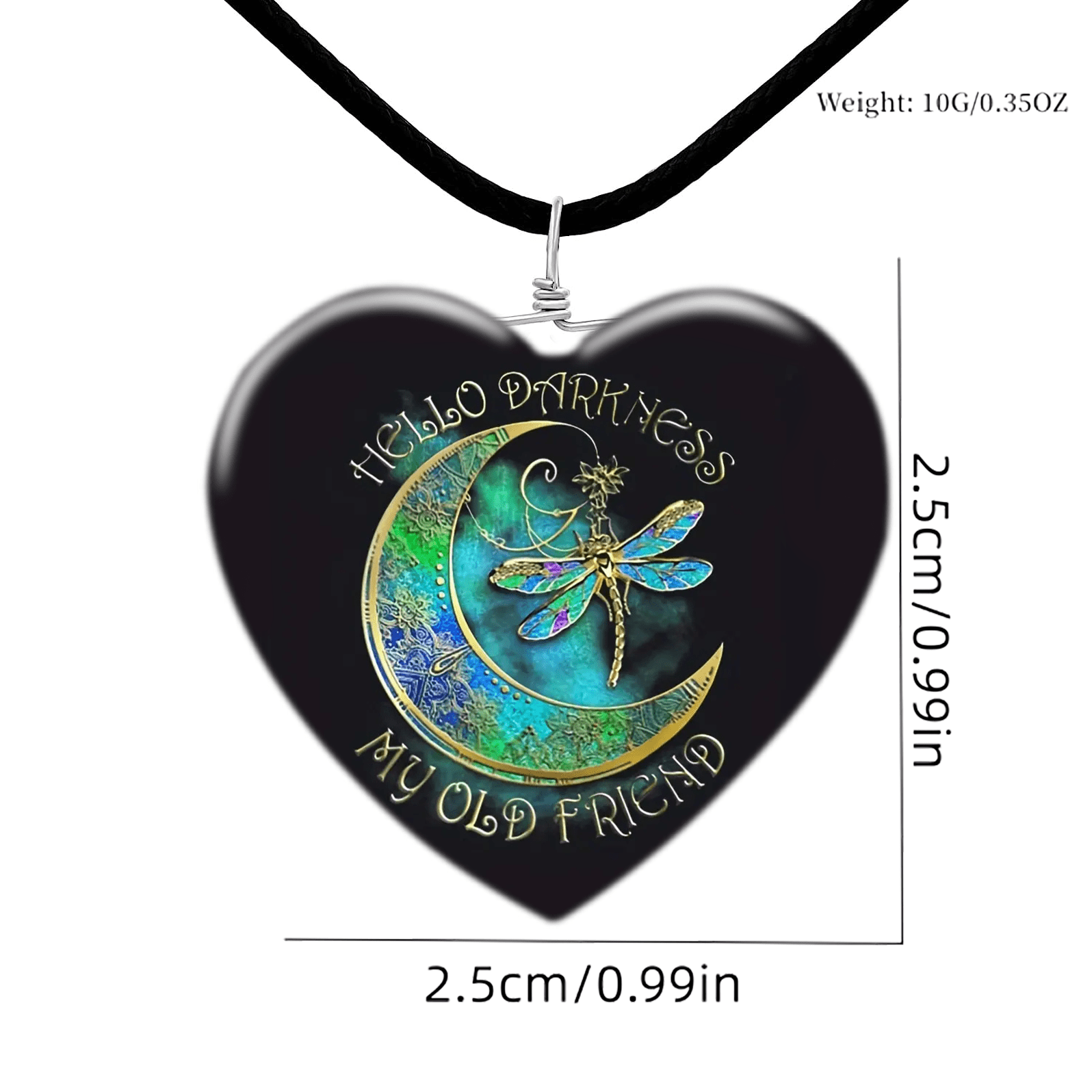 Moon and Dragonfly Glass Pendant Set for Girls
