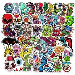 50pcs Halloween Skull Eyeball Graffiti Stickers Waterproof DIY Cartoon Stickers