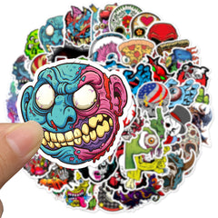 50pcs Halloween Skull Eyeball Graffiti Stickers Waterproof DIY Cartoon Stickers