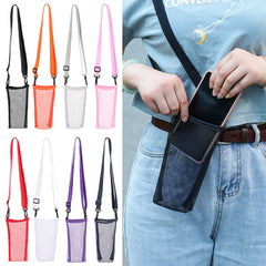 Outdoor Water Bottle Cover Mesh Cup Sleeve Pouch with Strap