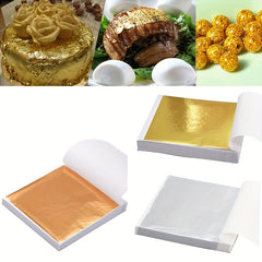 100pcs Art Paper Sheets in Gold, Silver, Rose Gold for Gilding