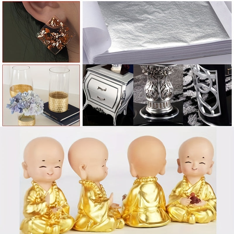 100pcs Art Paper Sheets in Gold, Silver, Rose Gold for Gilding