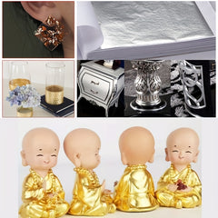 100pcs Art Paper Sheets in Gold, Silver, Rose Gold for Gilding