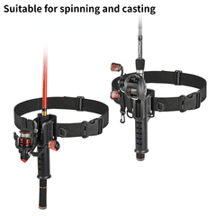Portable Fishing Belt with Rod Holder Adjustable Waist Fishing Pole Inserter