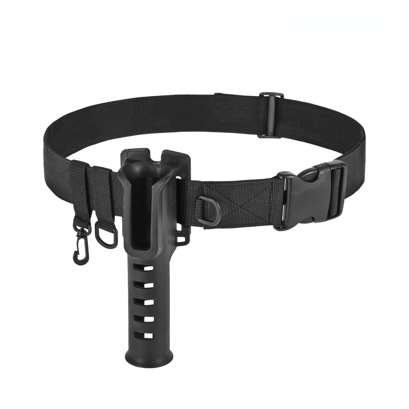 Portable Fishing Belt with Rod Holder Adjustable Waist Fishing Pole Inserter