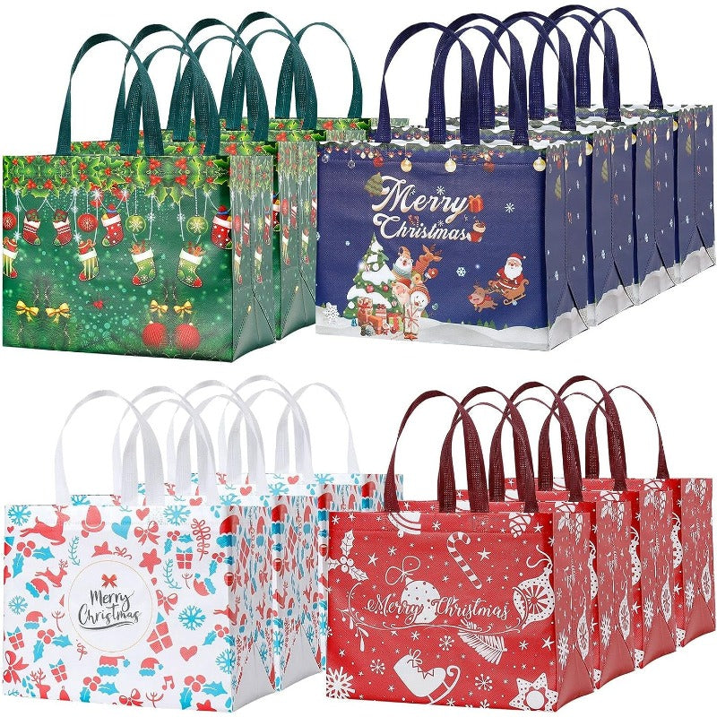 16pcs Christmas Gift Bags - Holiday Bags With Handle - Medium Size
