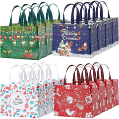 16pcs Christmas Gift Bags - Holiday Bags With Handle - Medium Size