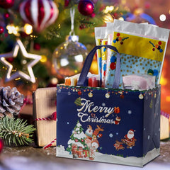16pcs Christmas Gift Bags - Holiday Bags With Handle - Medium Size