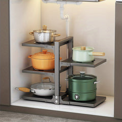 Adjustable Under Sink Pot Holder Pan Pot Rack Kitchen Accessories