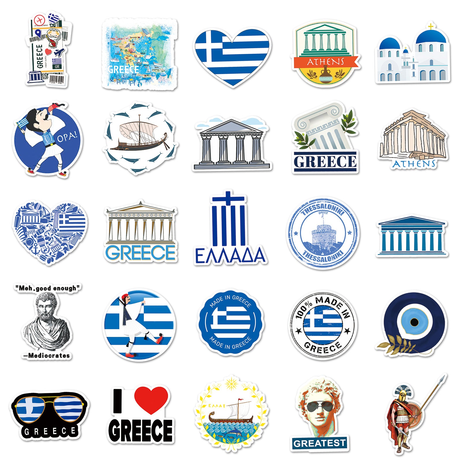 50pcs Greek Sea Boat Graffiti Stickers Waterproof Decoration Stickers DIY