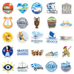 50pcs Greek Sea Boat Graffiti Stickers Waterproof Decoration Stickers DIY