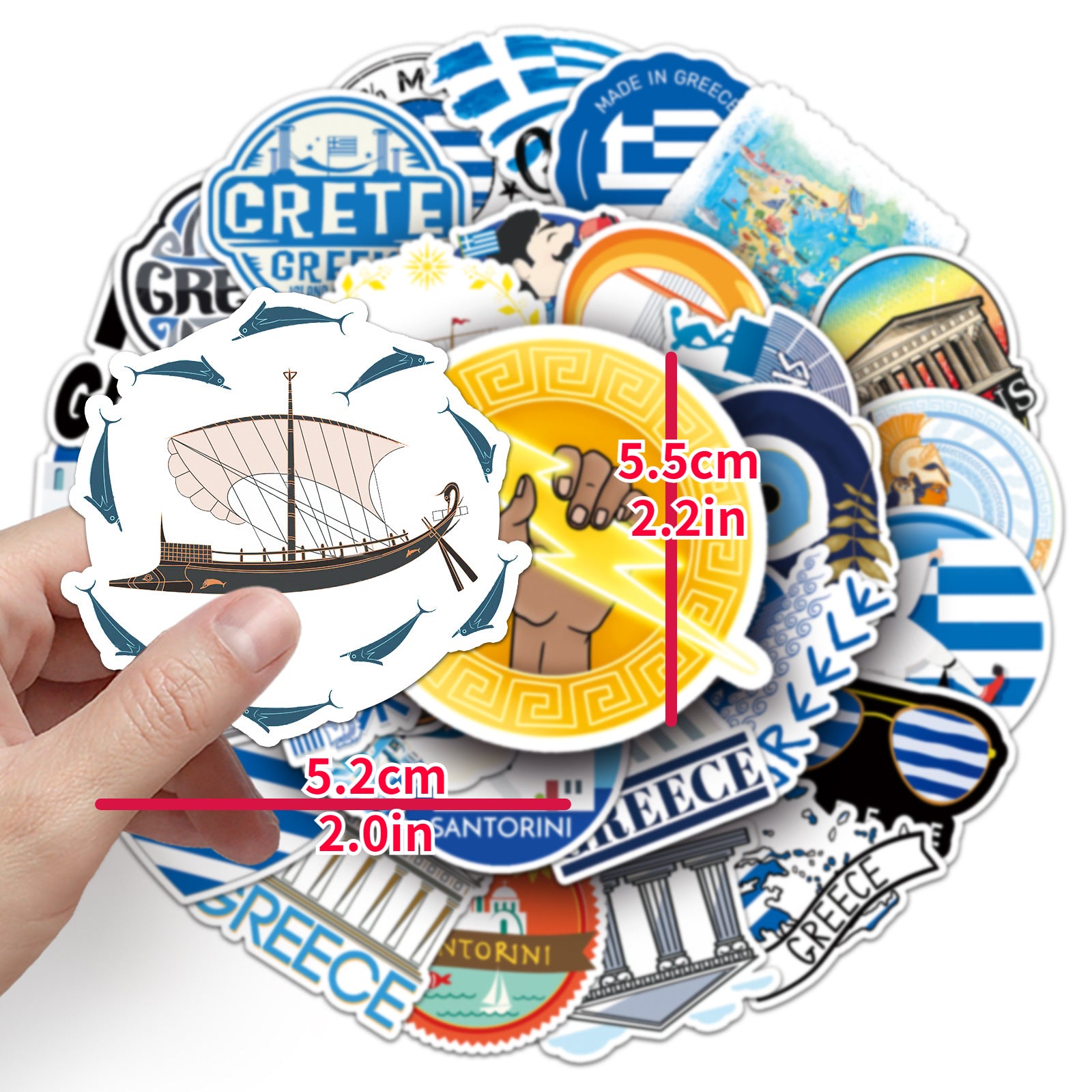 50pcs Greek Sea Boat Graffiti Stickers Waterproof Decoration Stickers DIY
