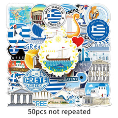 50pcs Greek Sea Boat Graffiti Stickers Waterproof Decoration Stickers DIY