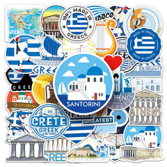 50pcs Greek Sea Boat Graffiti Stickers Waterproof Decoration Stickers DIY